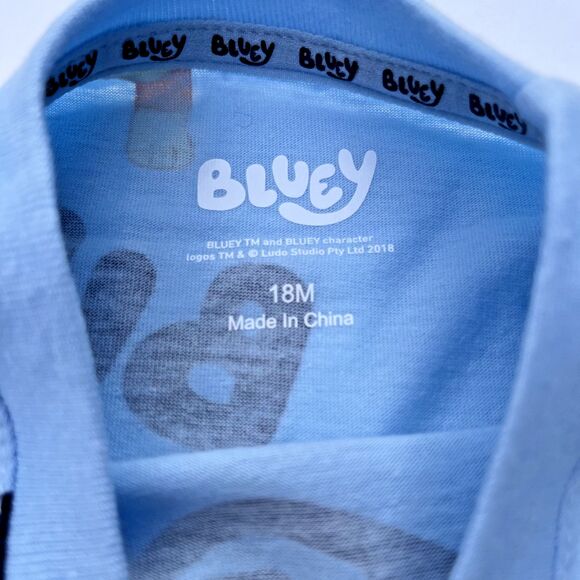 Bluey Bingo Two Piece Set Short Sleeve Shirt and Shorts Clear Sky Size 18M NWT - Picture 4 of 8